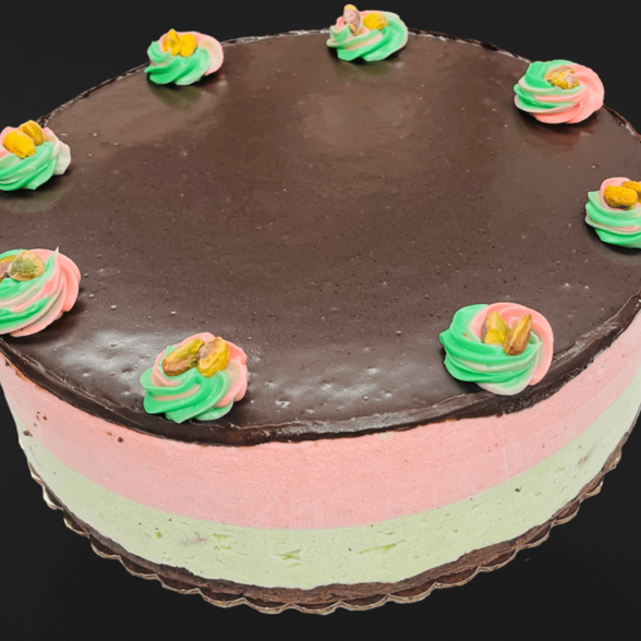 10″ Strawberry Pistachio Mousse Cake